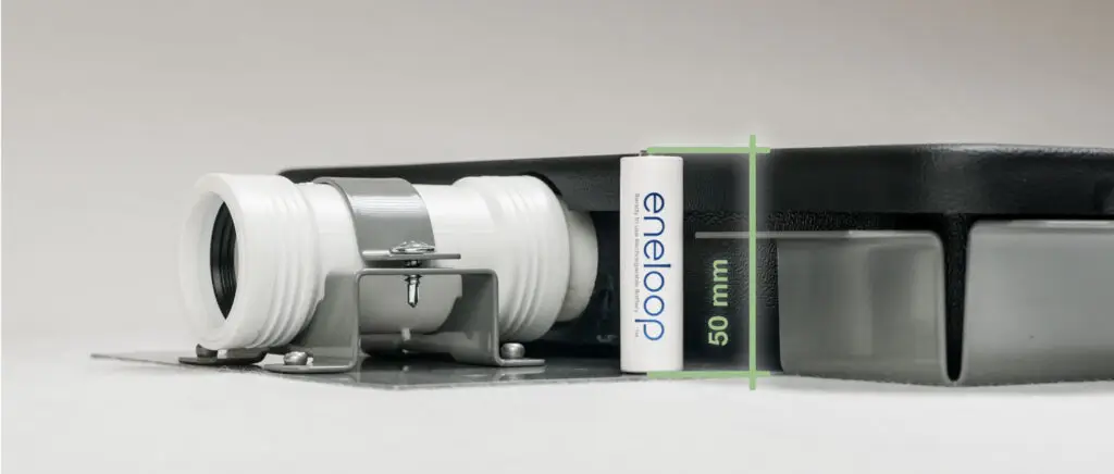 Abbilung mit Hinweis: Nur 50 mm Höhe